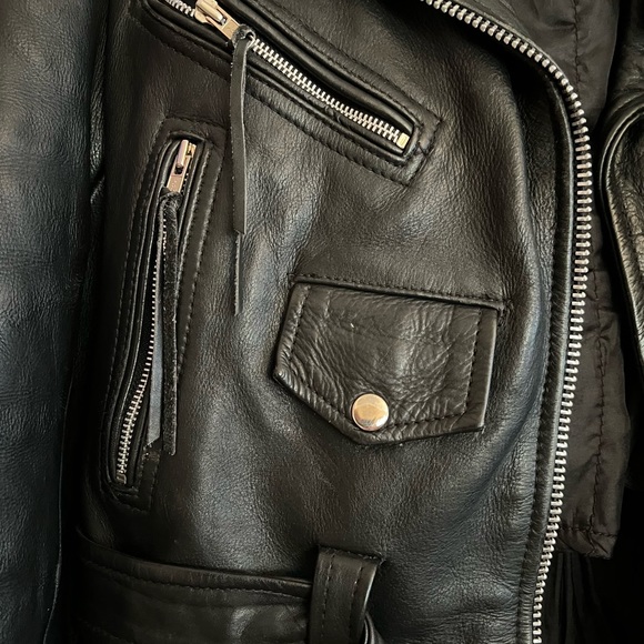 Black Leather Biker Jacket Women’s XL - Picture 7 of 7